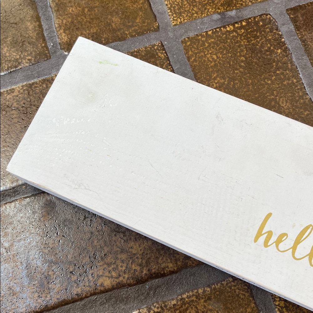 Mercantile Design Hello Gorgeous White & Gold Farmhouse Makeup Brush Holder - Picture 6 of 16